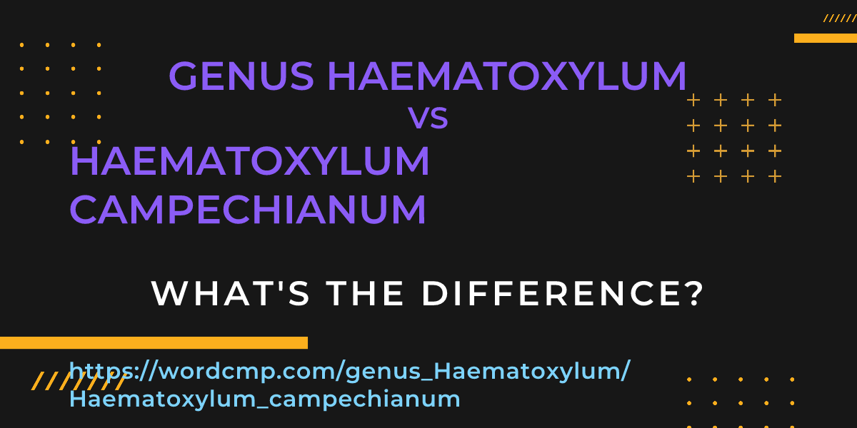 Difference between genus Haematoxylum and Haematoxylum campechianum