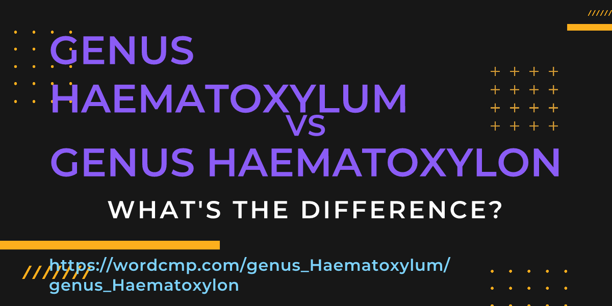 Difference between genus Haematoxylum and genus Haematoxylon