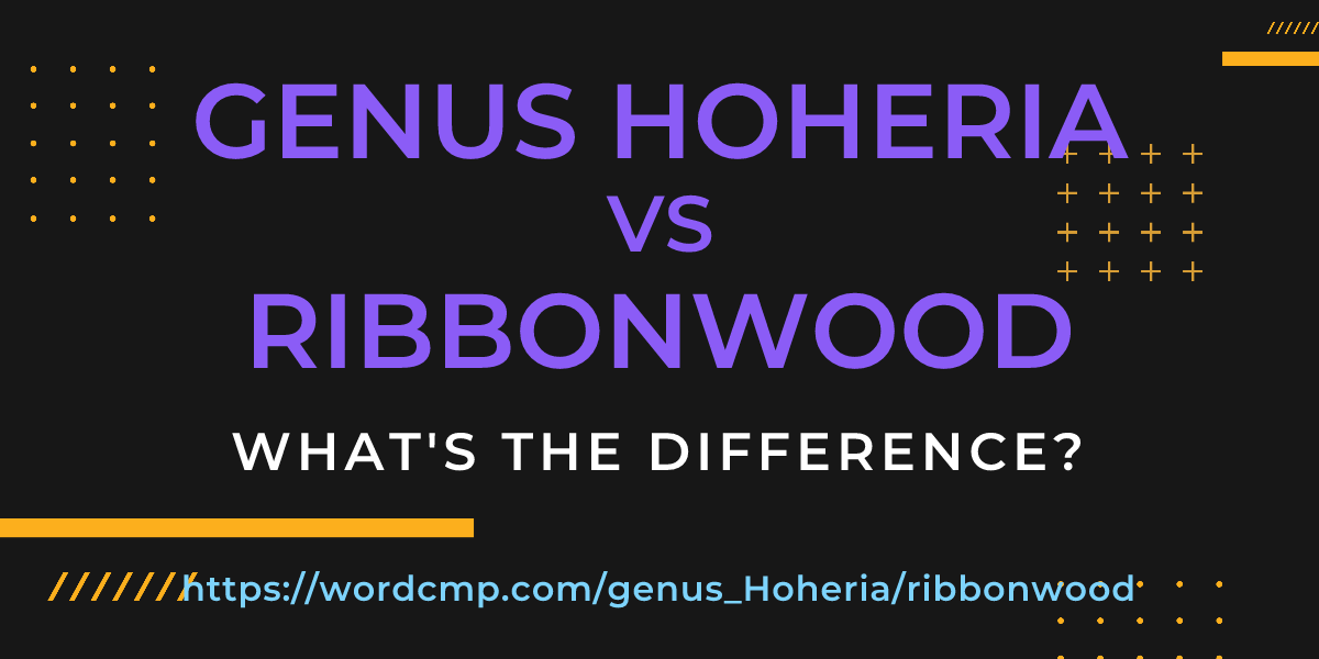 Difference between genus Hoheria and ribbonwood