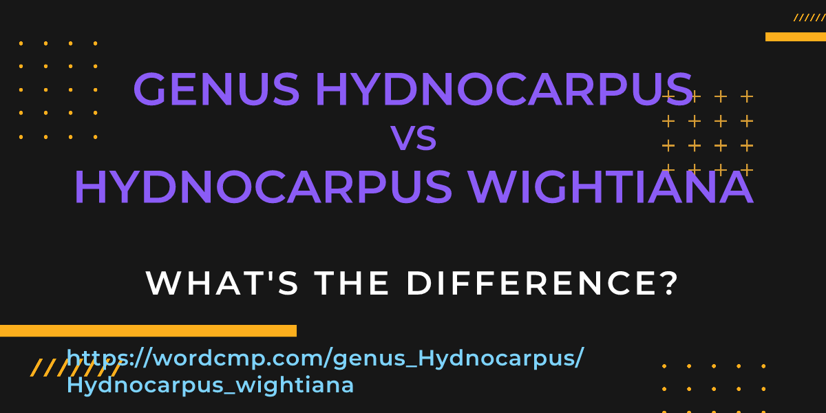 Difference between genus Hydnocarpus and Hydnocarpus wightiana