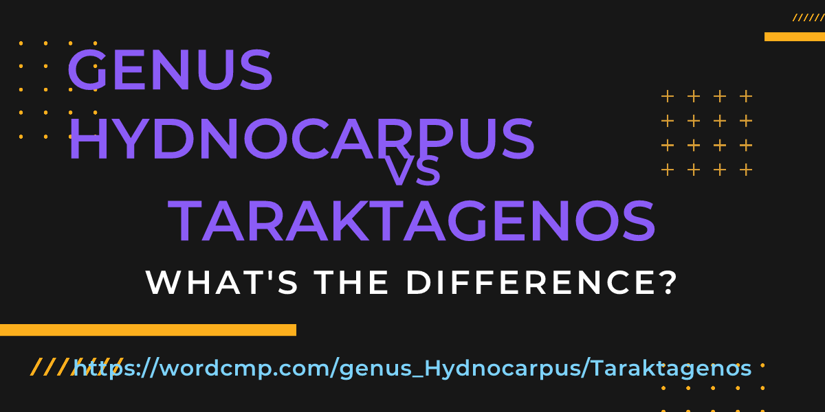 Difference between genus Hydnocarpus and Taraktagenos