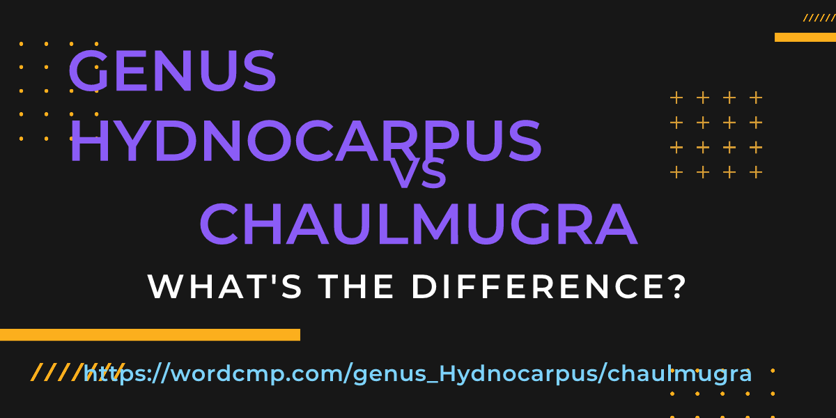 Difference between genus Hydnocarpus and chaulmugra