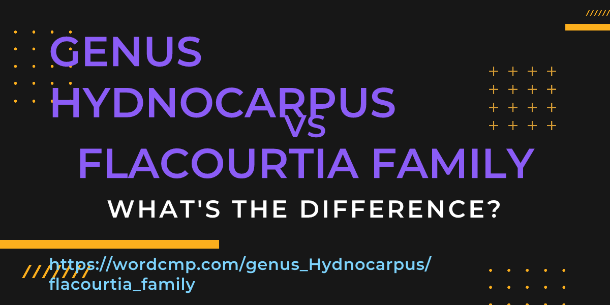 Difference between genus Hydnocarpus and flacourtia family