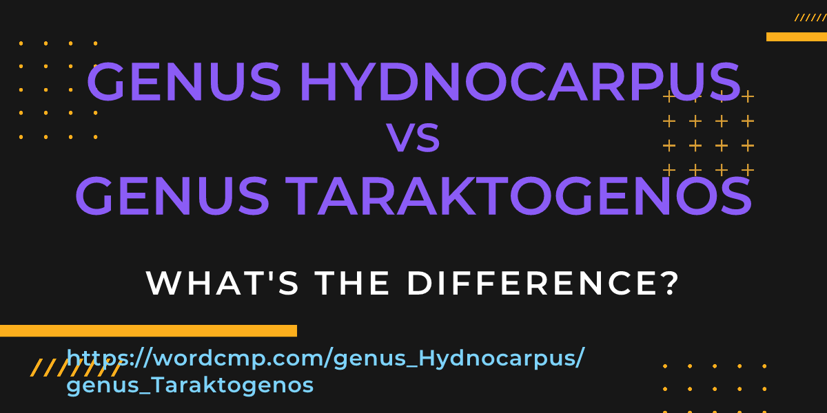 Difference between genus Hydnocarpus and genus Taraktogenos