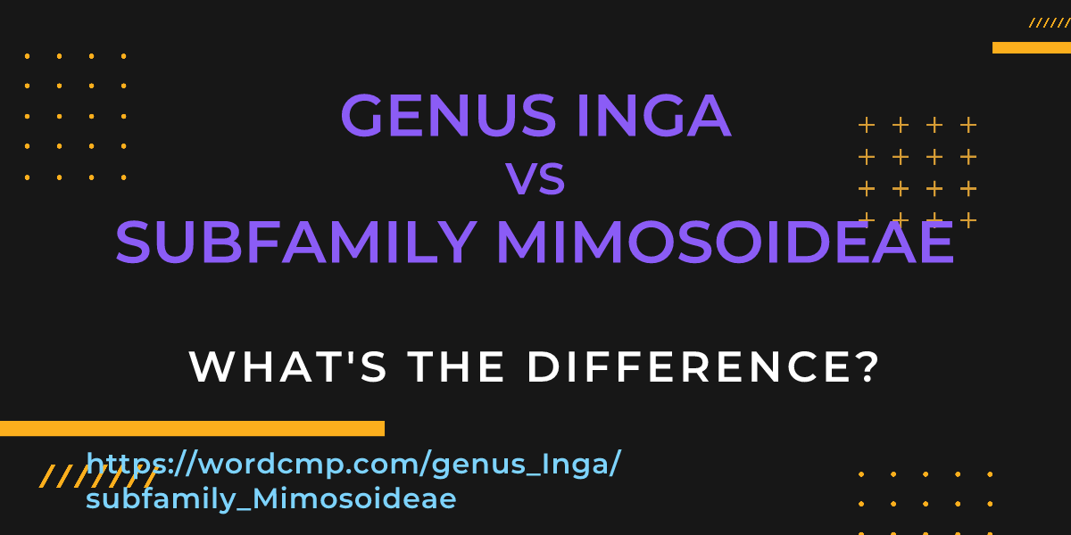 Difference between genus Inga and subfamily Mimosoideae