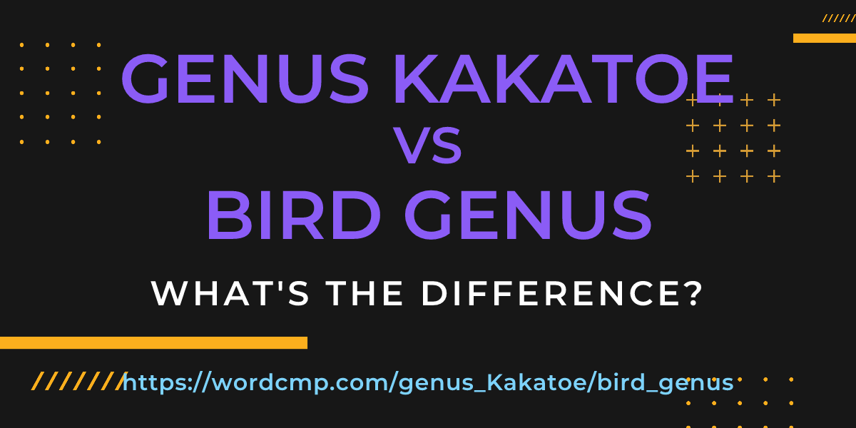 Difference between genus Kakatoe and bird genus