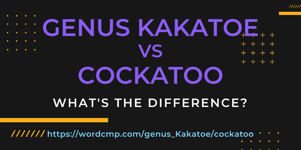Difference between genus Kakatoe and cockatoo