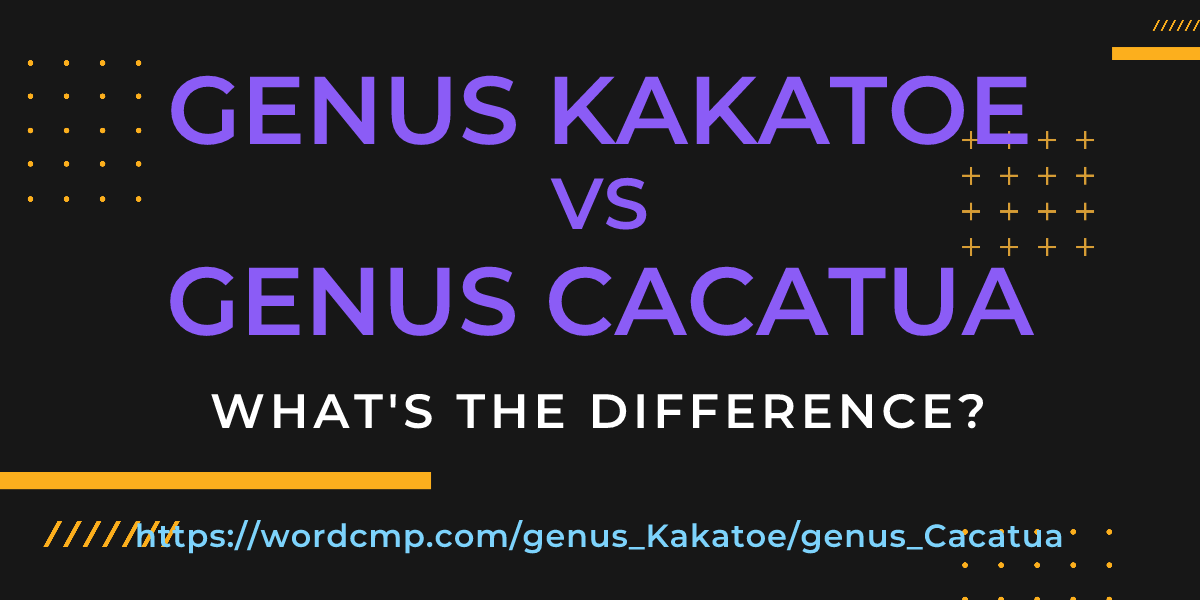 Difference between genus Kakatoe and genus Cacatua