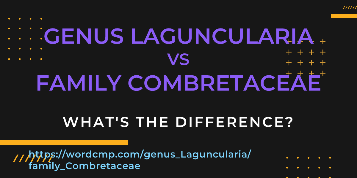 Difference between genus Laguncularia and family Combretaceae