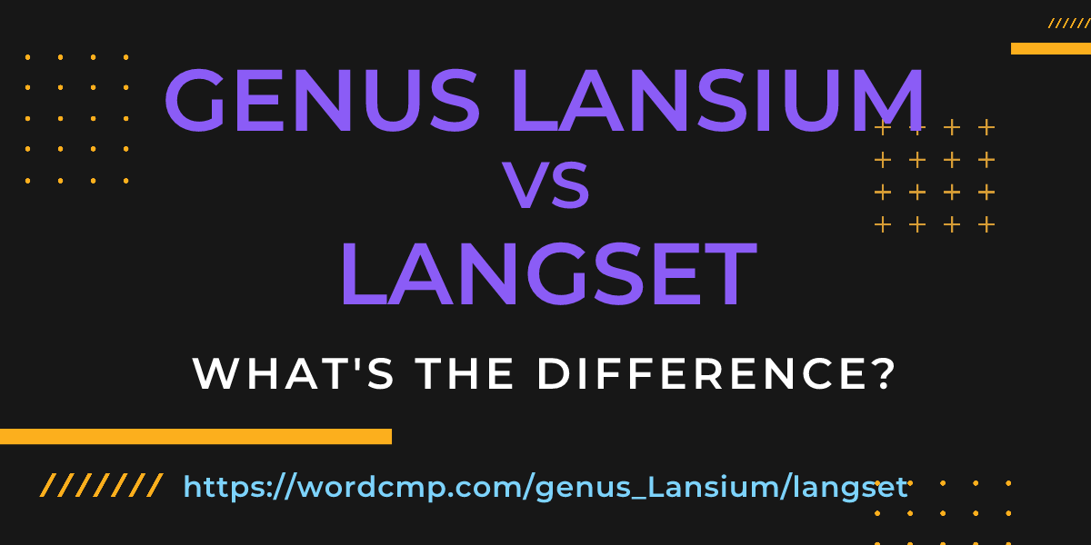 Difference between genus Lansium and langset