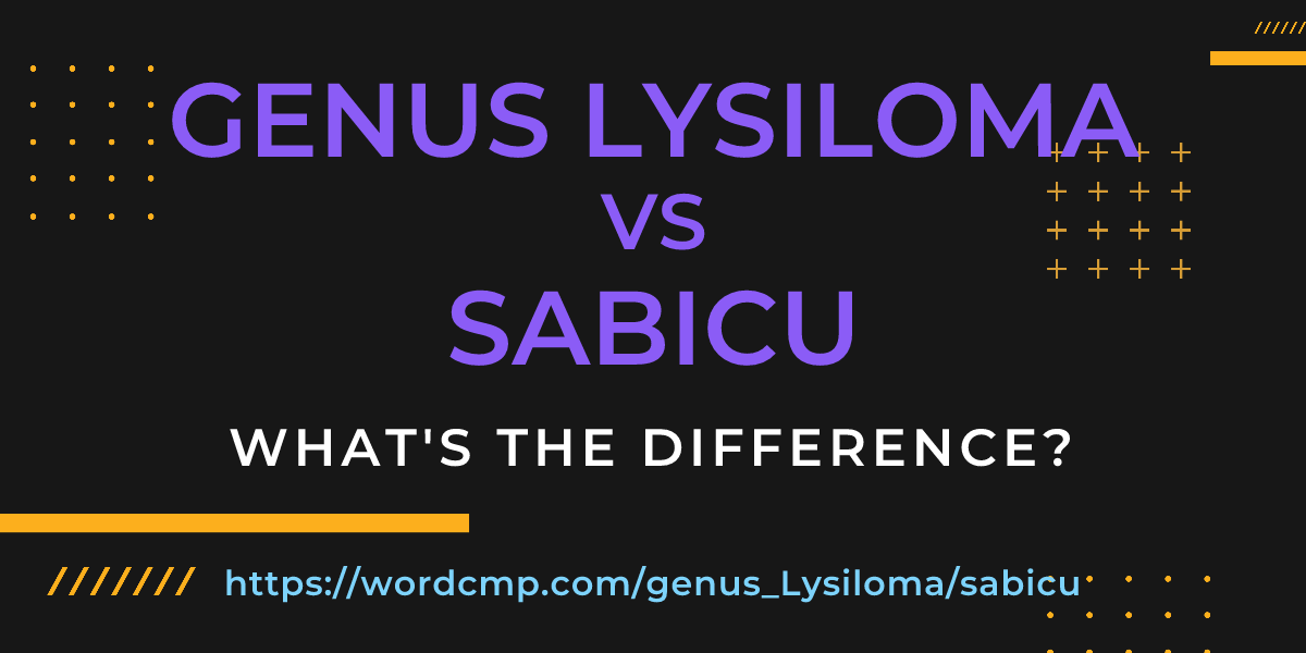 Difference between genus Lysiloma and sabicu