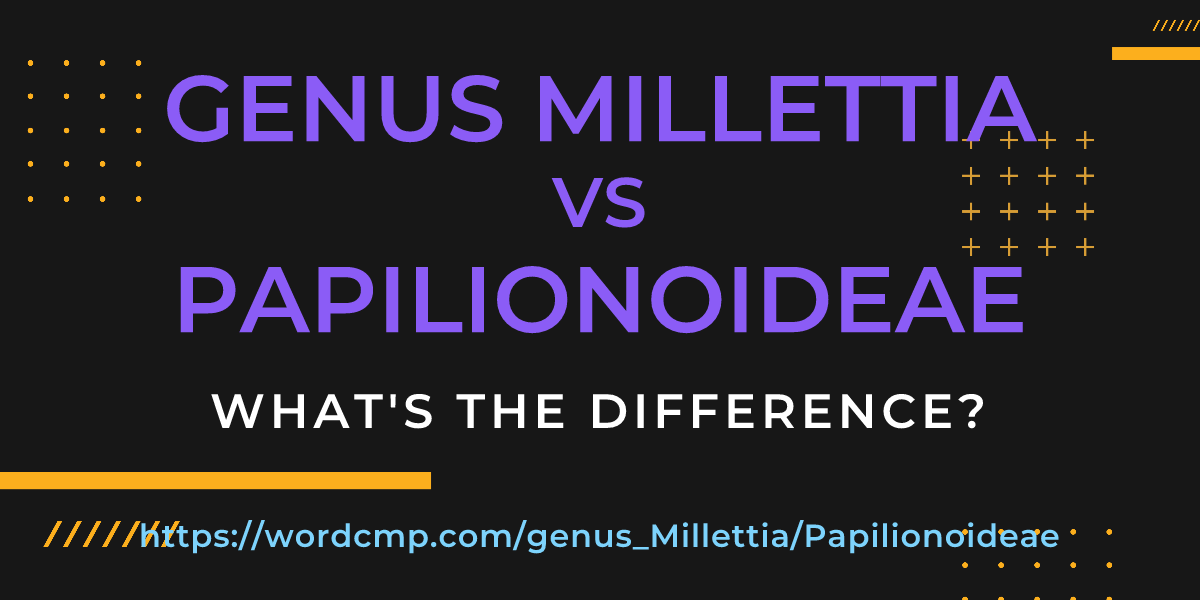 Difference between genus Millettia and Papilionoideae