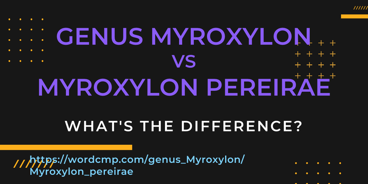 Difference between genus Myroxylon and Myroxylon pereirae