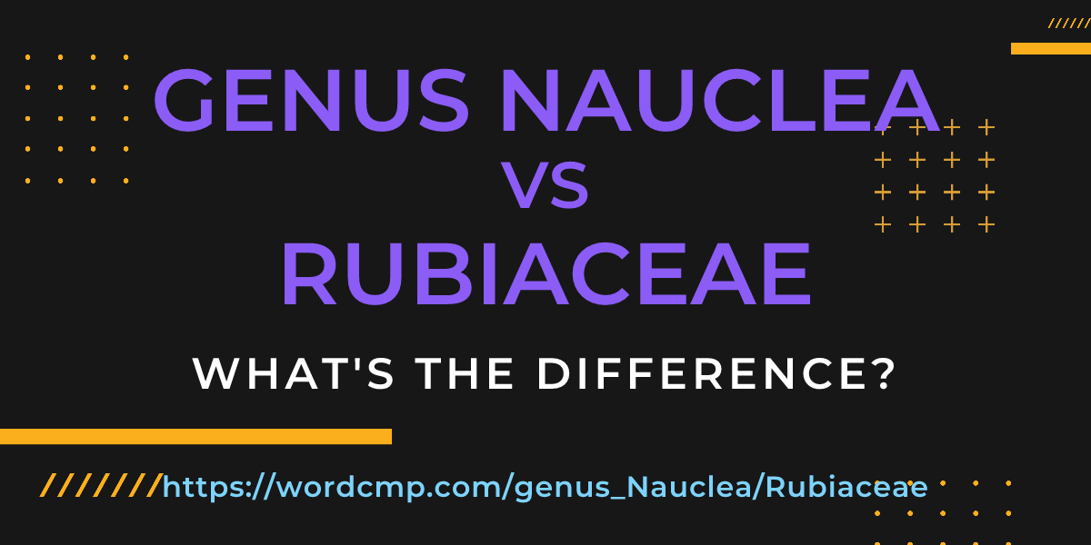 Difference between genus Nauclea and Rubiaceae