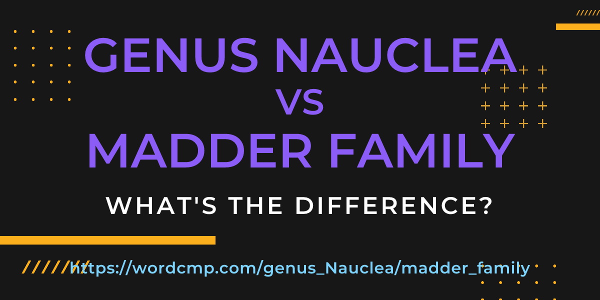 Difference between genus Nauclea and madder family