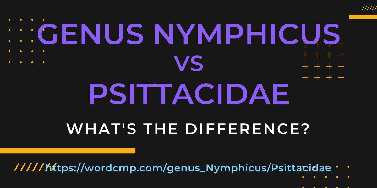 Difference between genus Nymphicus and Psittacidae