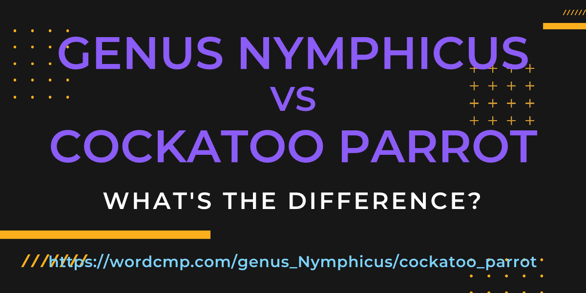 Difference between genus Nymphicus and cockatoo parrot