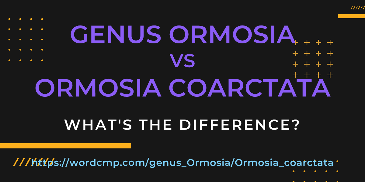 Difference between genus Ormosia and Ormosia coarctata