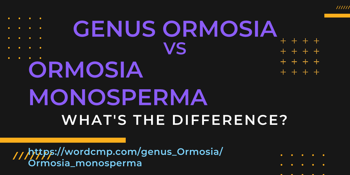 Difference between genus Ormosia and Ormosia monosperma
