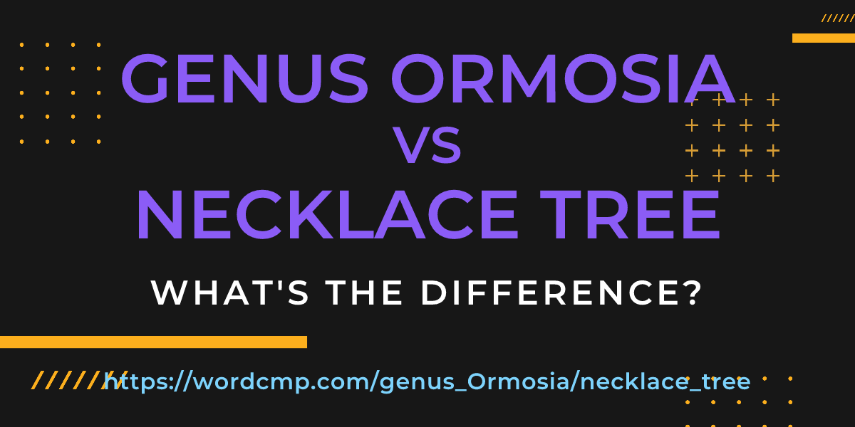 Difference between genus Ormosia and necklace tree