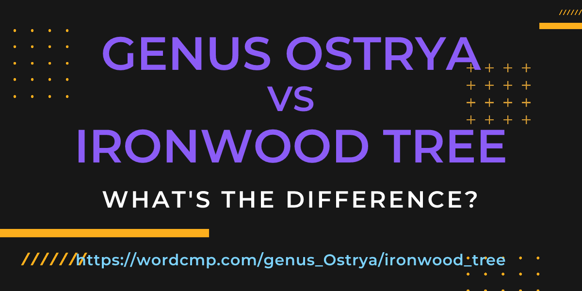 Difference between genus Ostrya and ironwood tree