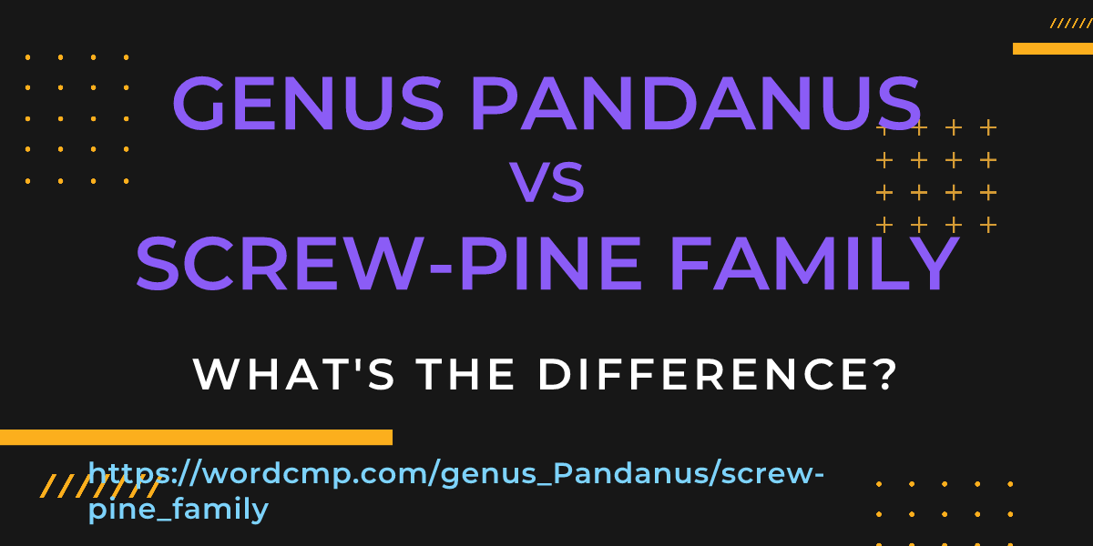 Difference between genus Pandanus and screw-pine family