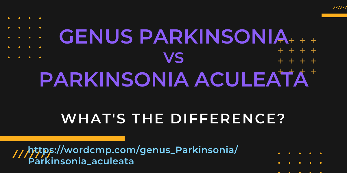 Difference between genus Parkinsonia and Parkinsonia aculeata