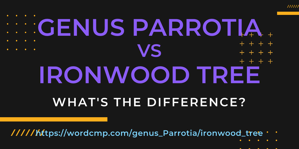 Difference between genus Parrotia and ironwood tree