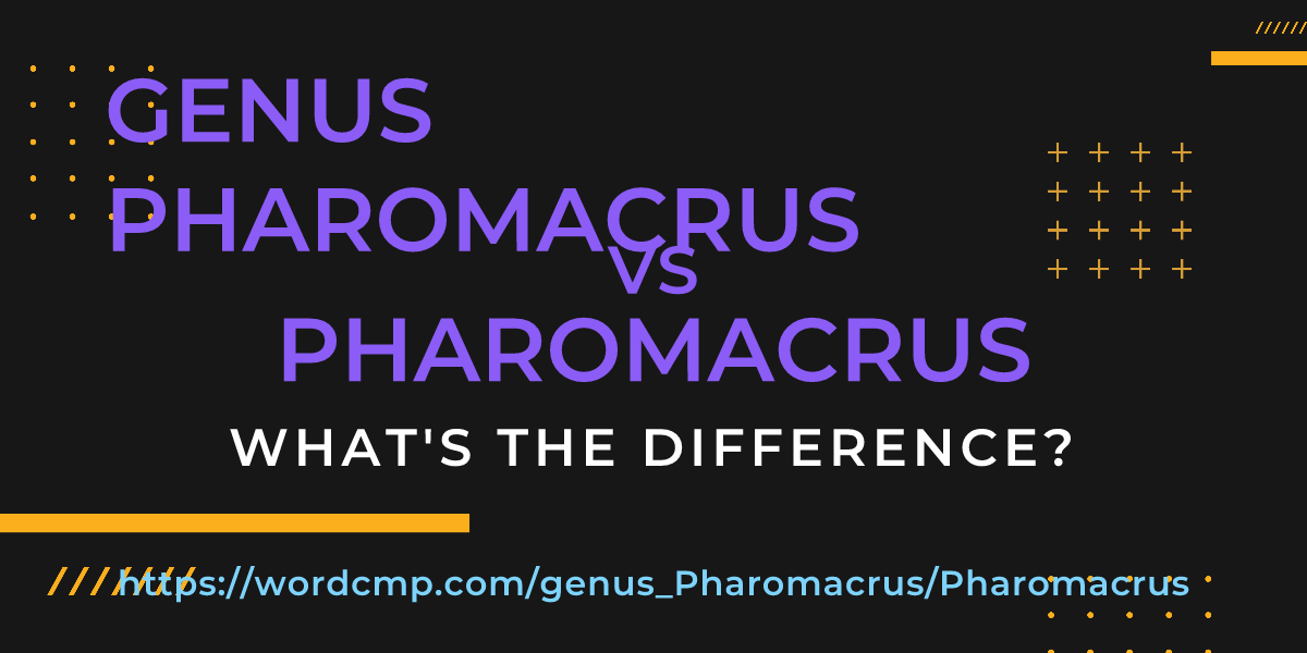 Difference between genus Pharomacrus and Pharomacrus