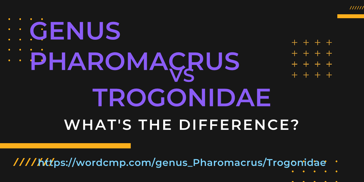 Difference between genus Pharomacrus and Trogonidae