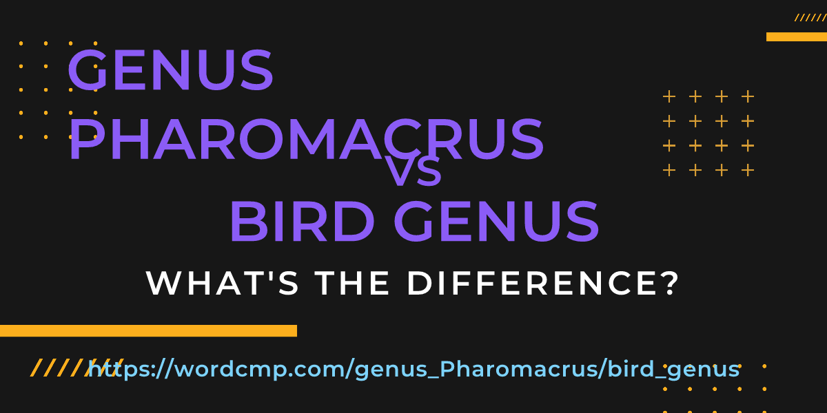 Difference between genus Pharomacrus and bird genus