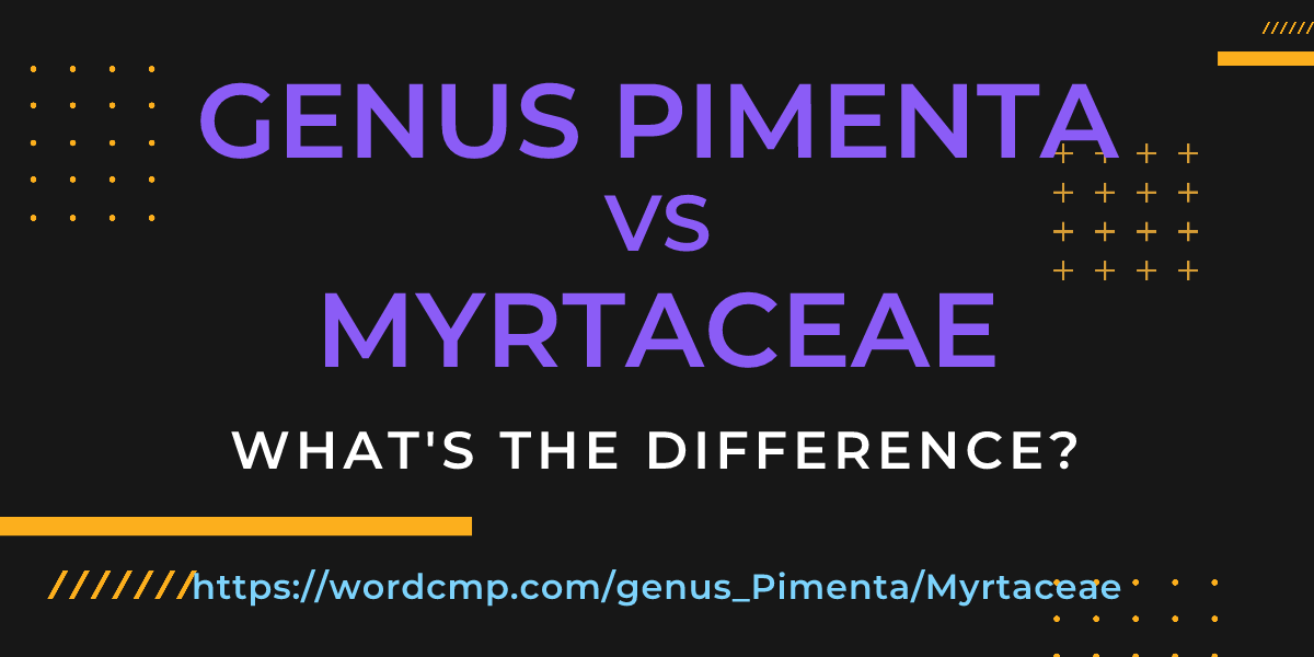 Difference between genus Pimenta and Myrtaceae