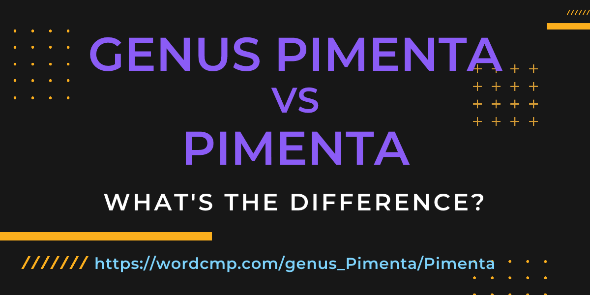 Difference between genus Pimenta and Pimenta