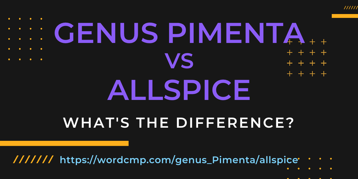 Difference between genus Pimenta and allspice