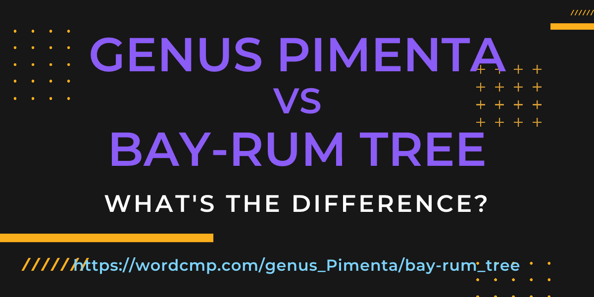 Difference between genus Pimenta and bay-rum tree