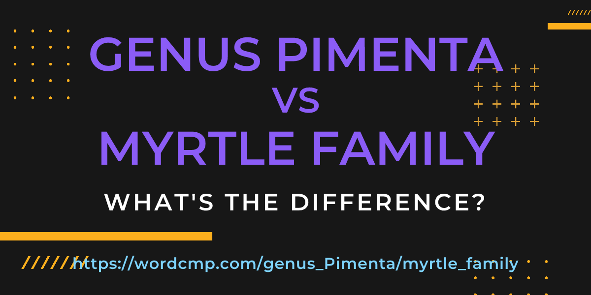 Difference between genus Pimenta and myrtle family