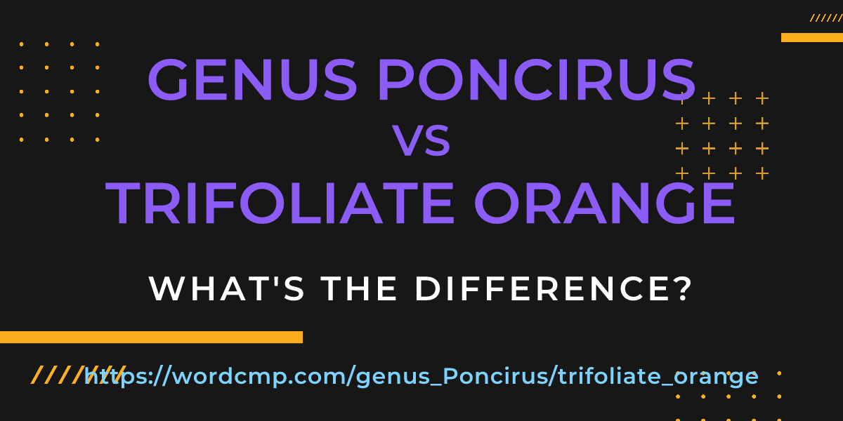 Difference between genus Poncirus and trifoliate orange