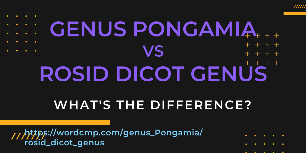 Difference between genus Pongamia and rosid dicot genus