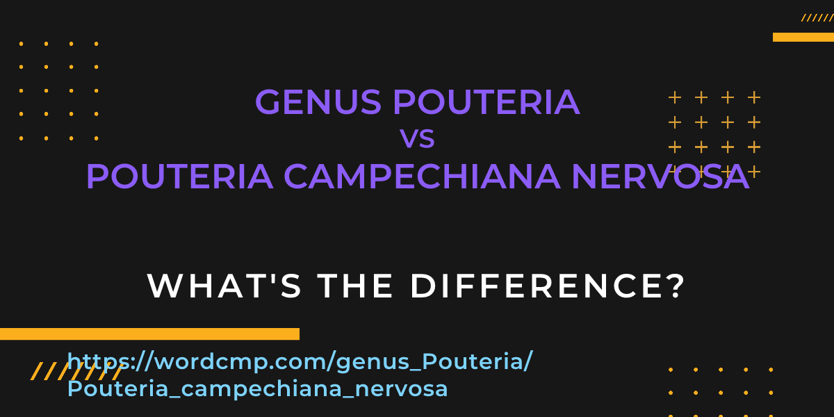 Difference between genus Pouteria and Pouteria campechiana nervosa