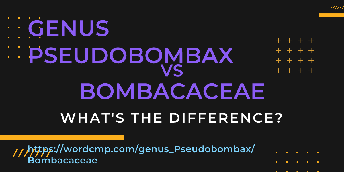 Difference between genus Pseudobombax and Bombacaceae