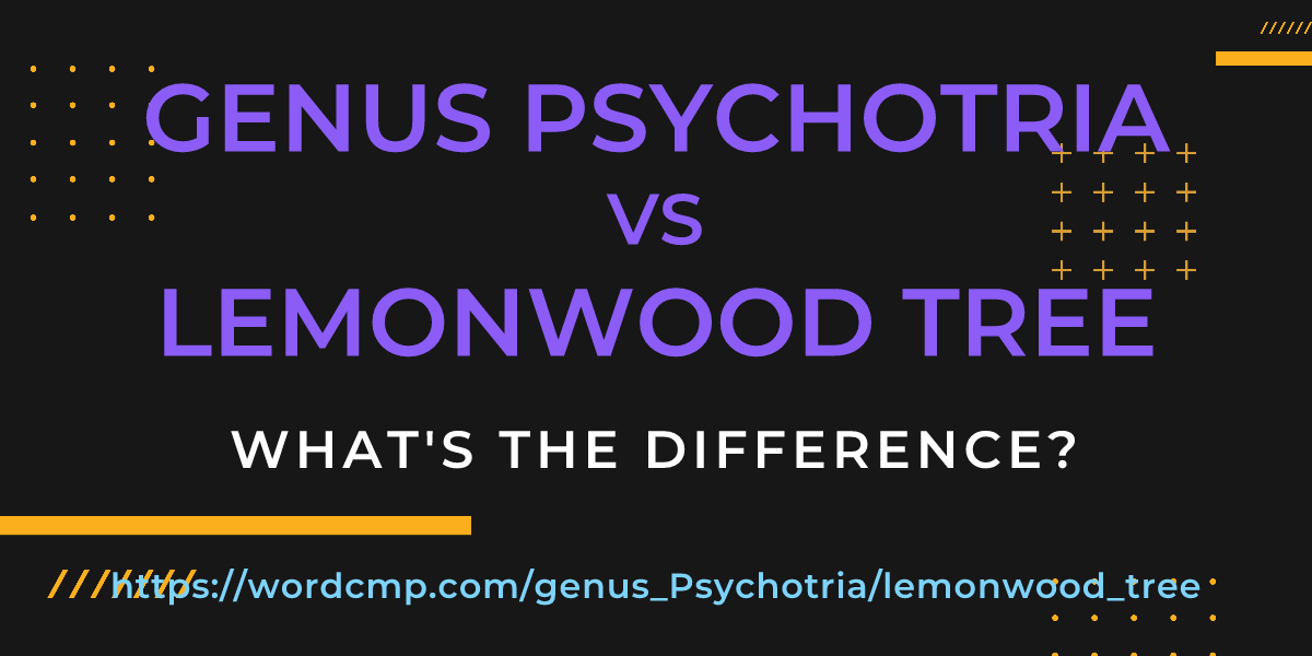 Difference between genus Psychotria and lemonwood tree