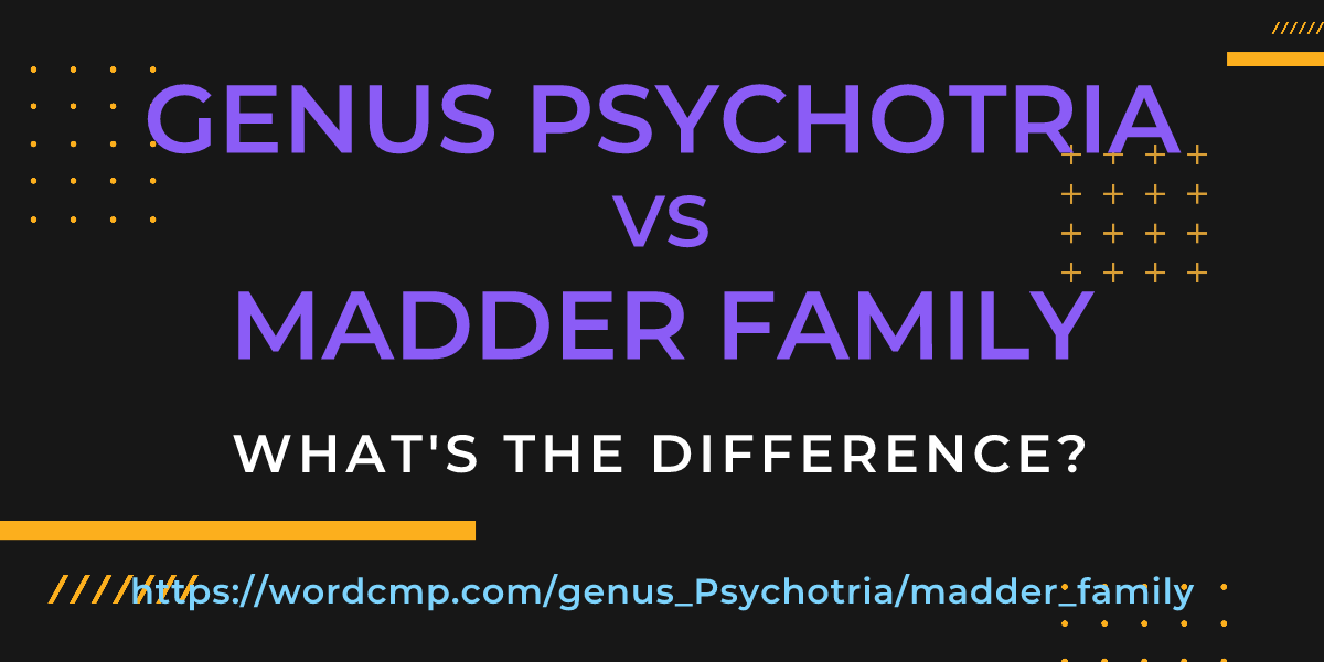 Difference between genus Psychotria and madder family
