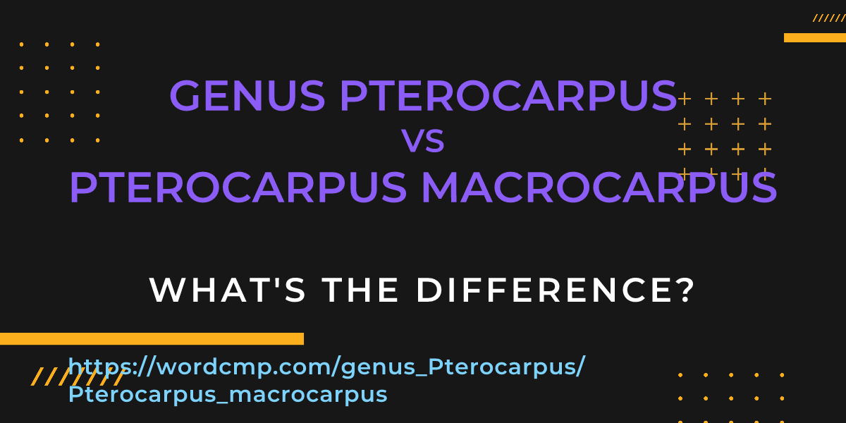 Difference between genus Pterocarpus and Pterocarpus macrocarpus