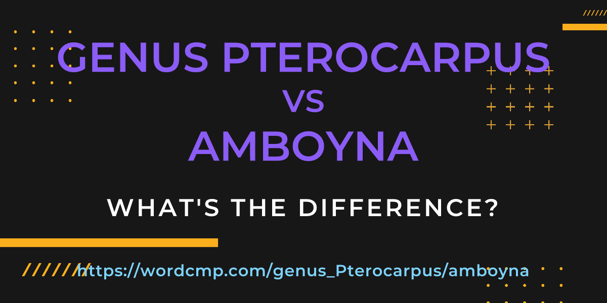 Difference between genus Pterocarpus and amboyna