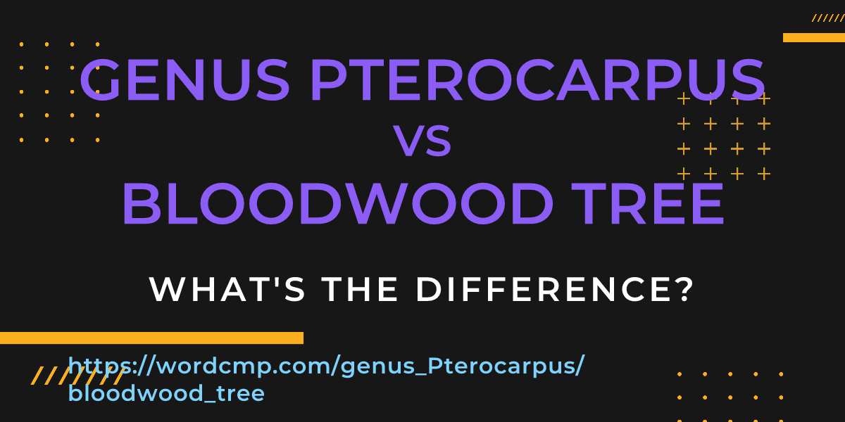 Difference between genus Pterocarpus and bloodwood tree
