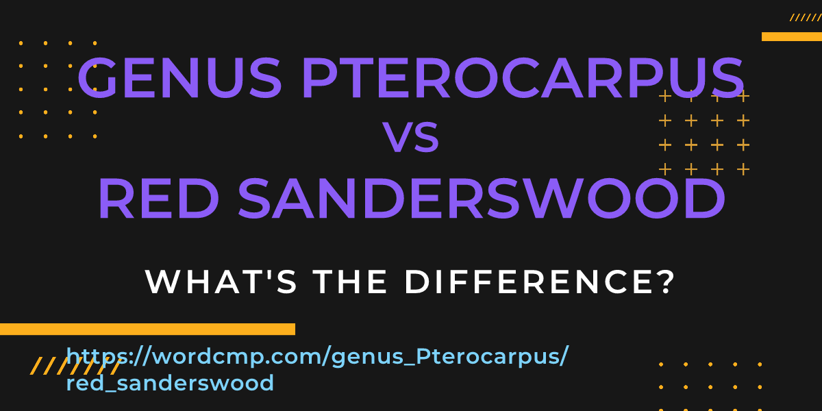 Difference between genus Pterocarpus and red sanderswood
