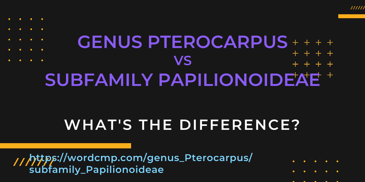 Difference between genus Pterocarpus and subfamily Papilionoideae