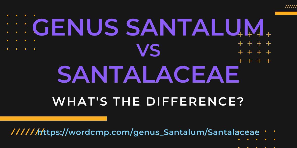 Difference between genus Santalum and Santalaceae