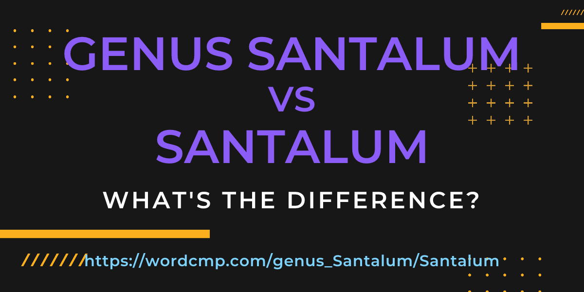 Difference between genus Santalum and Santalum