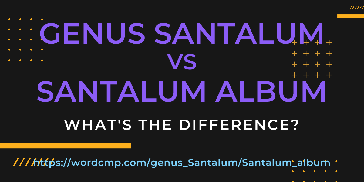 Difference between genus Santalum and Santalum album